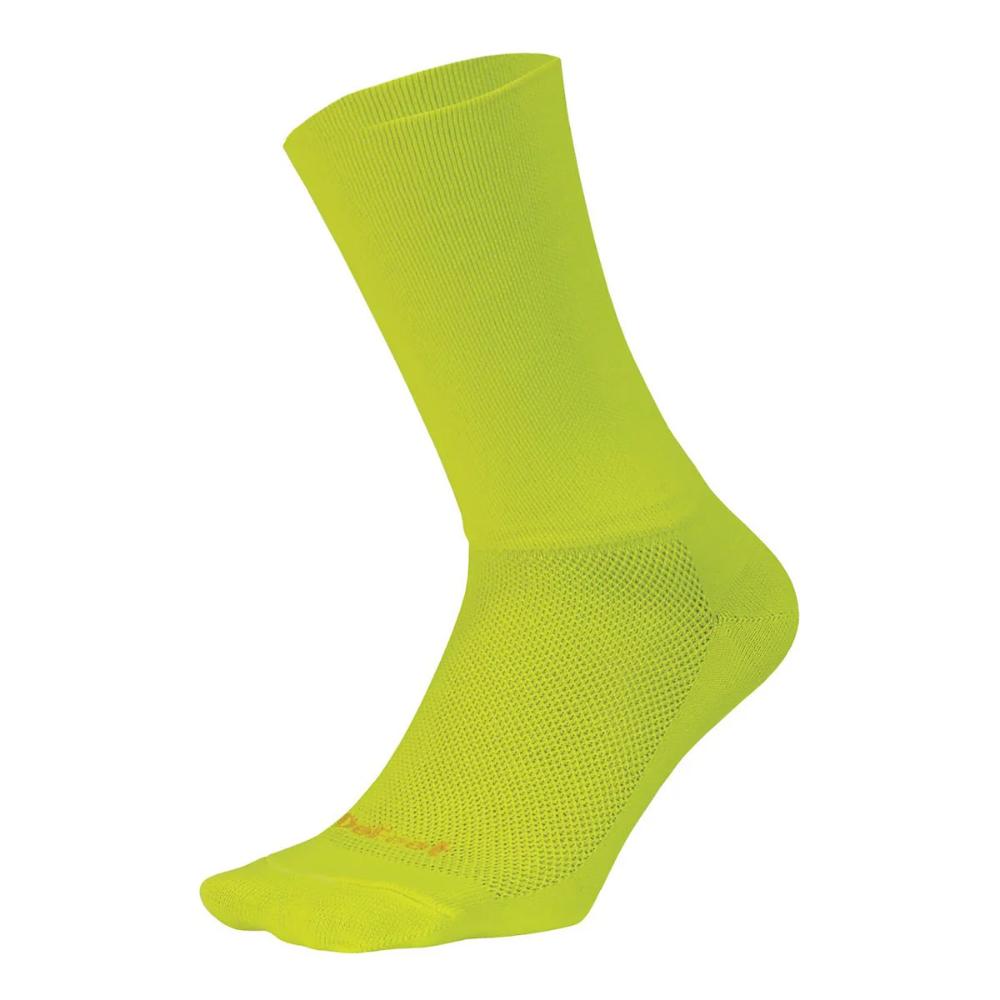 Defeet Aireator 6" D-Logo Sykkelsokk Neon Yellow, S