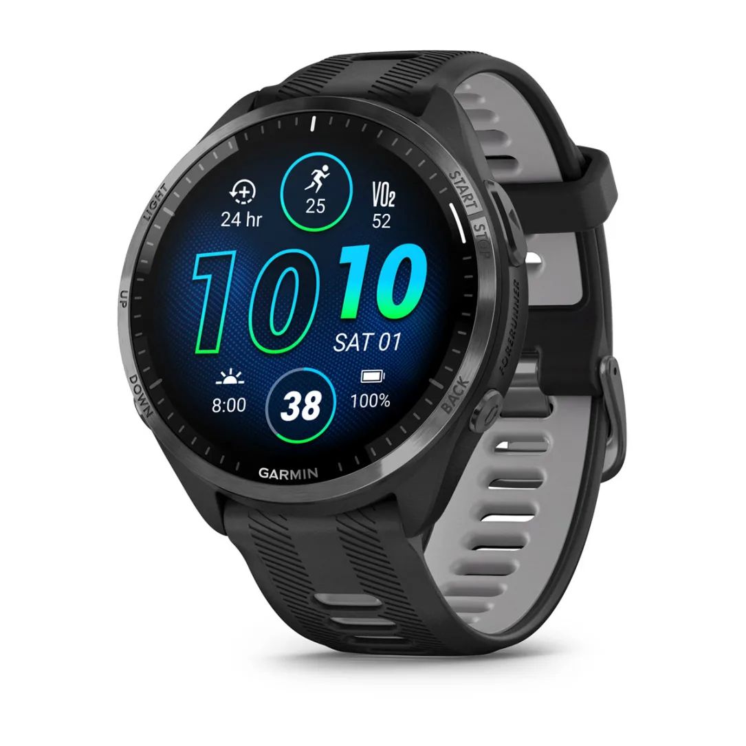 Garmin Forerunner 965 Sportsklokke | Ø47.1mm | AMOLED-skjerm | Titan-ramme | Corning Gorilla Glass DX Karbongrå Dlc-Titanramme, Ø47.1mm | Ø135-205m