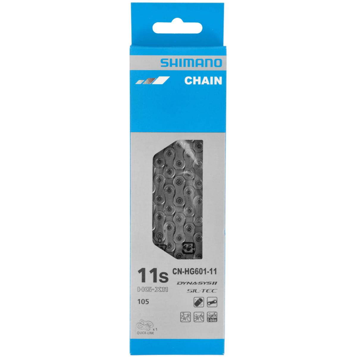 Shimano HG601 Kjede | 11-delt | 126 Ledd | QUICK-LINK Grey, 11-DELT