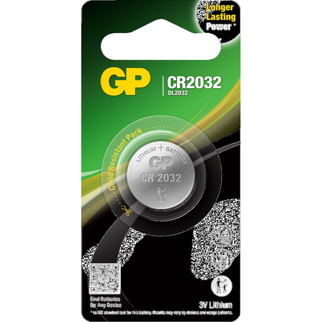 Gp CR2032 Litiumsbatteri | 1stk Silver, 1stk
