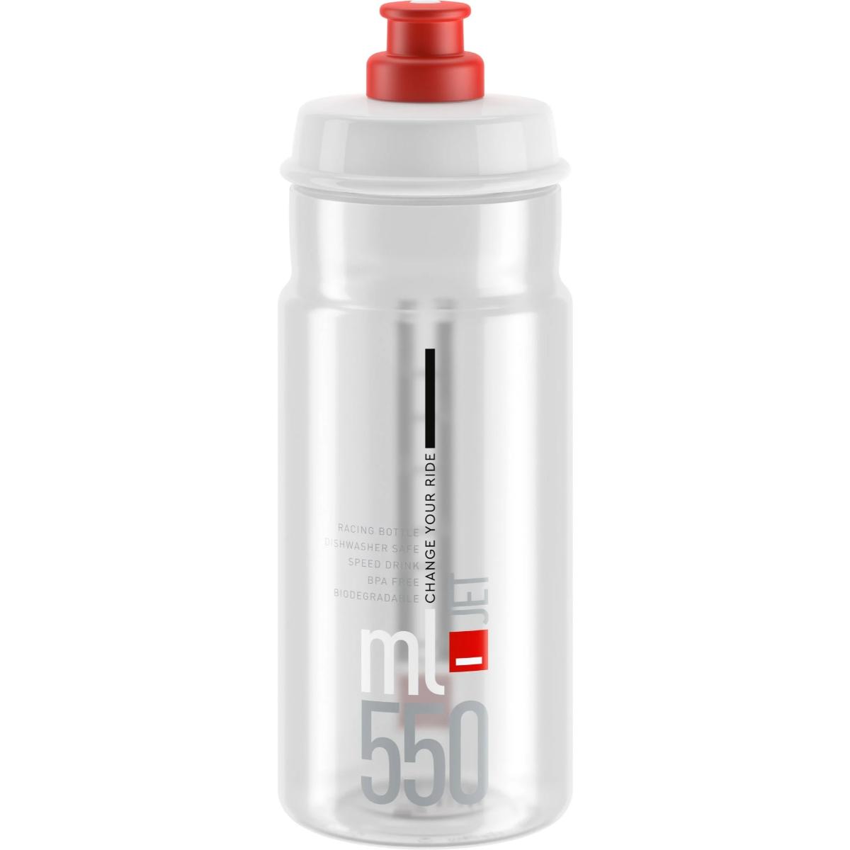 Elite Jet Drikkeflaske | 550ml Clear/Red Logo, 550 ML