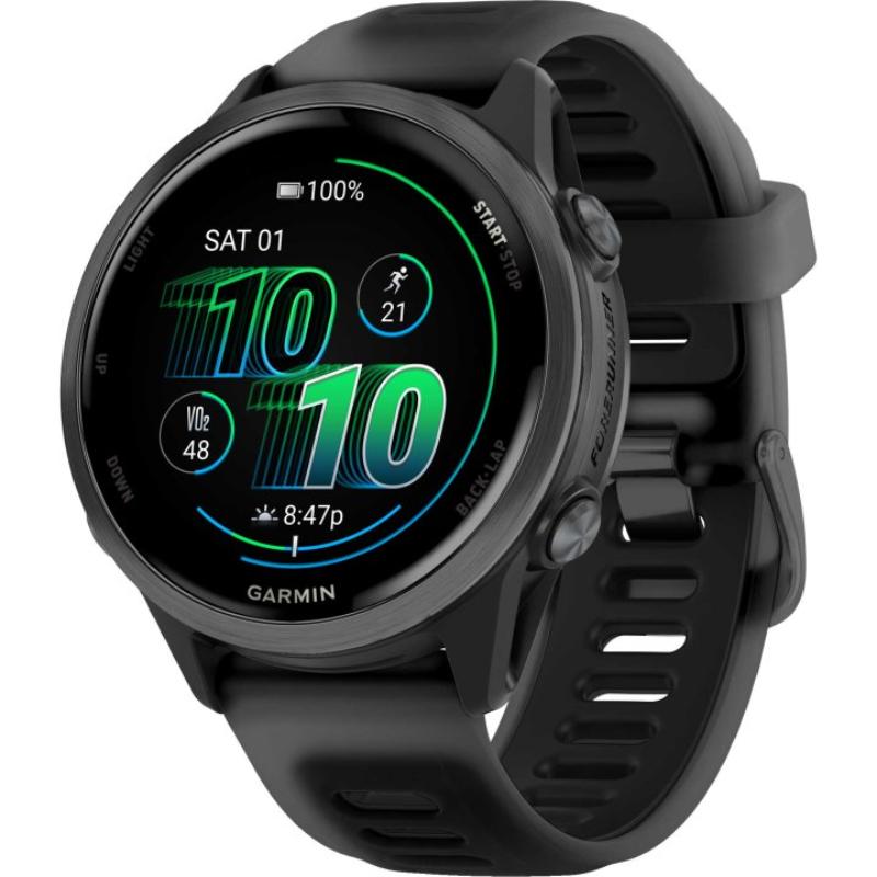 Garmin Forerunner 570 | Ø42mm | AMOLED-skjerm | Aluminiumsramme | Corning Gorilla Glass 3 Skifergrå Alu M/Sort Rem, Ø42mm | Ø115-178mm