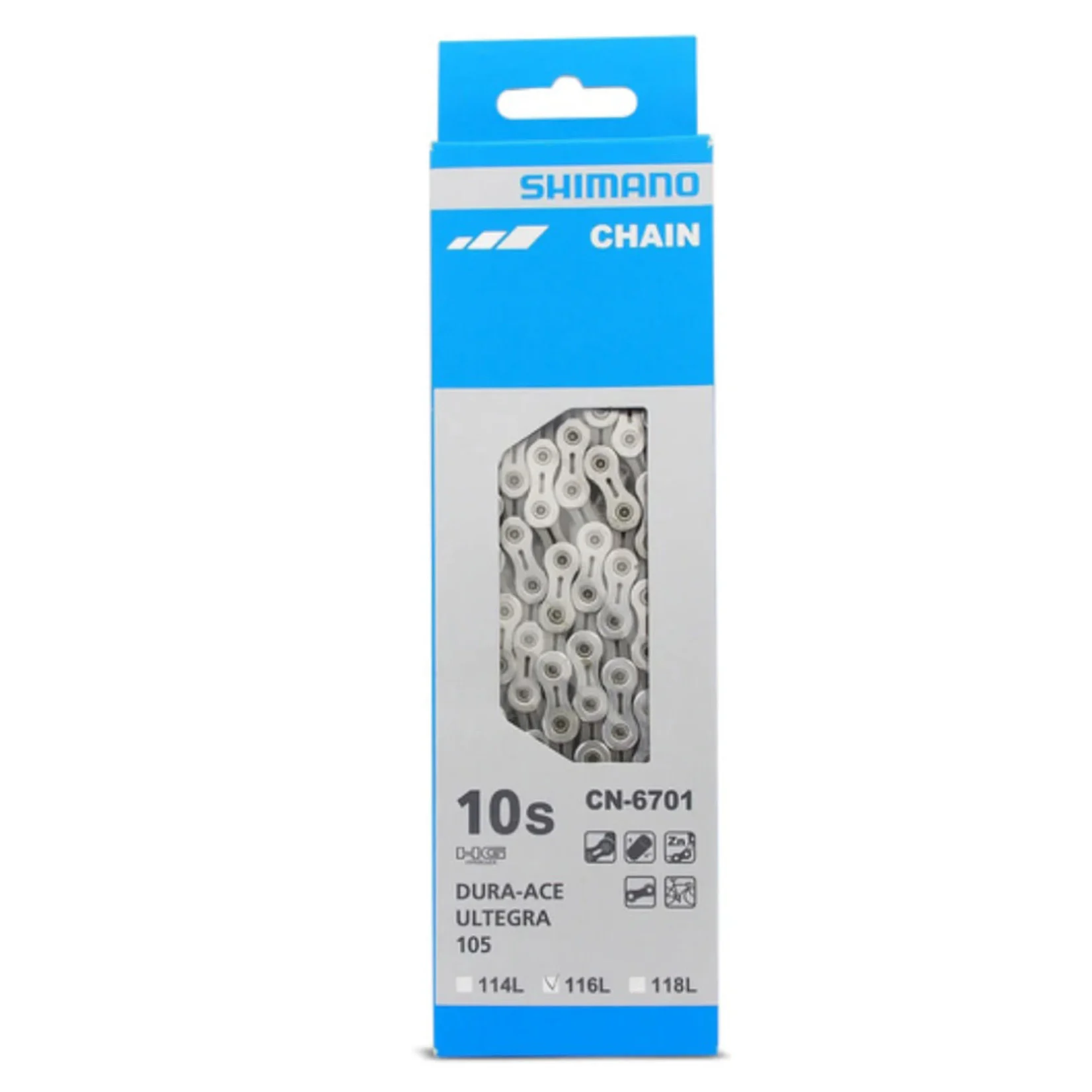 Shimano 6701 Kjede | 10-delt | 116 Ledd Grey, 10-DELT