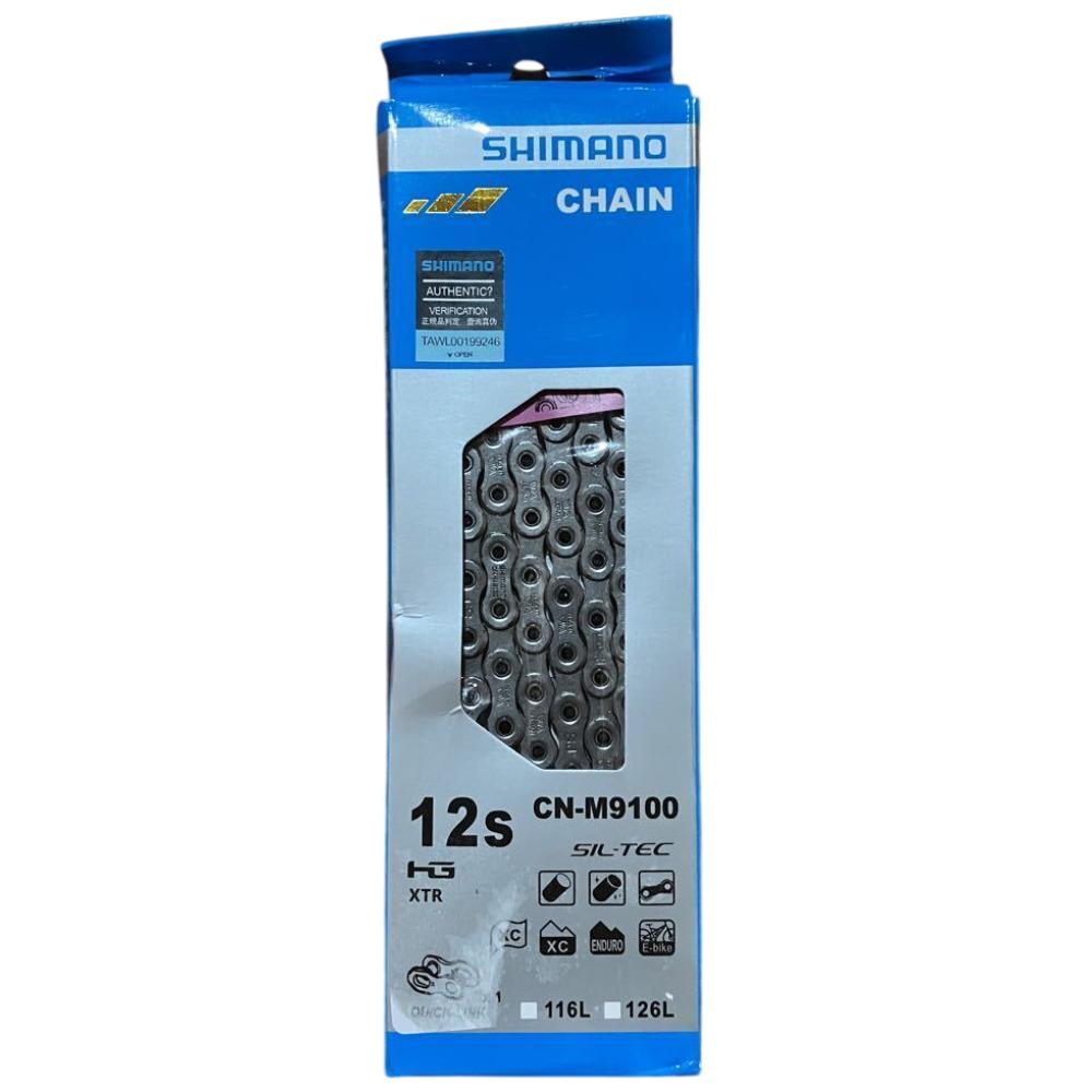 Shimano XTR M9100 Kjede | 12-delt | 126 Ledd | QUICK-LINK Grey, 12-DELT