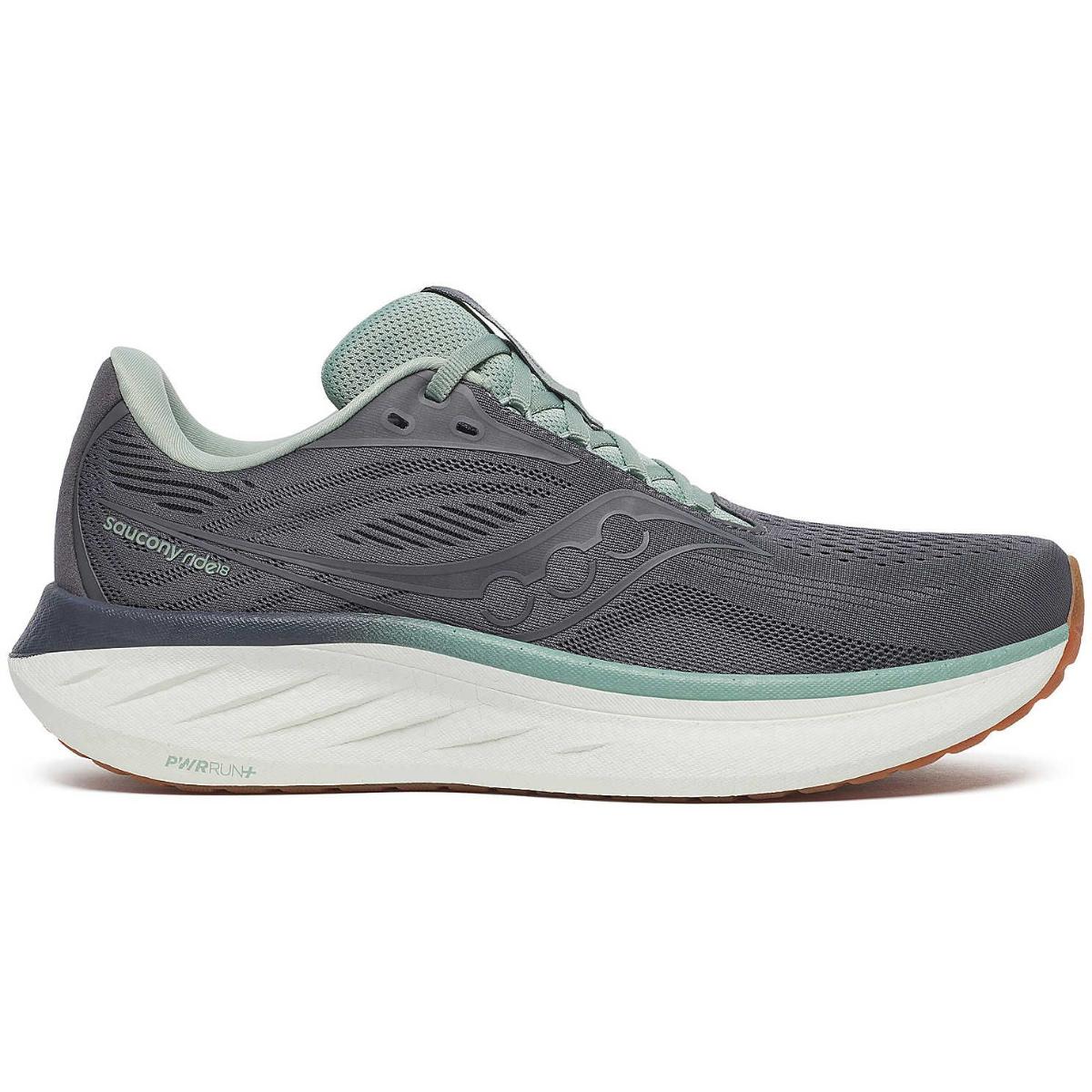 Saucony Ride 18 Herre Carbon/Iceberg, 48