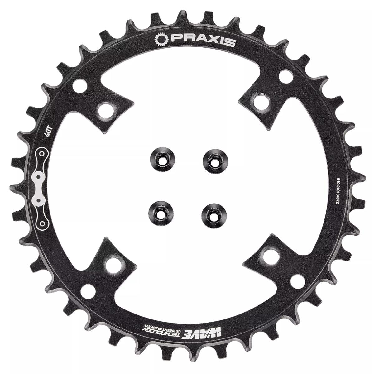 Specialized Praxis Wave Krankdrev | BCD 104 | 40T | 1x10/11-delt | Como/Vado/Tero Black, 40T | BCD 104 | 4-bolt