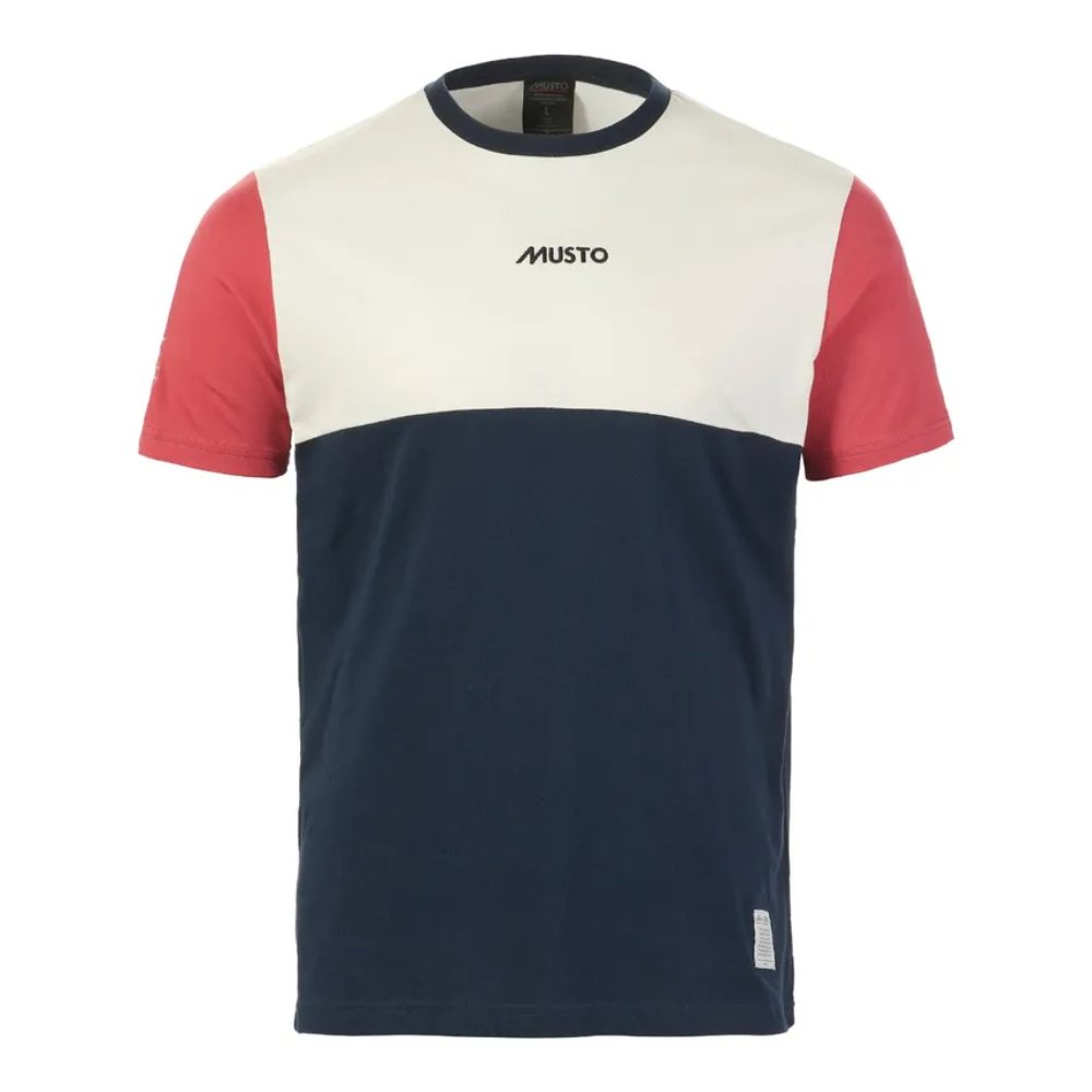 Musto 64 T-skjorte Herre Antique Sail White / Navy, XL