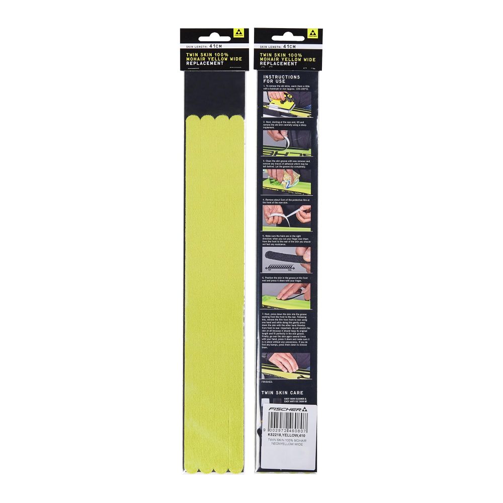 Fischer Twin Skin 100% Mohair Wide Neon Yellow, 45