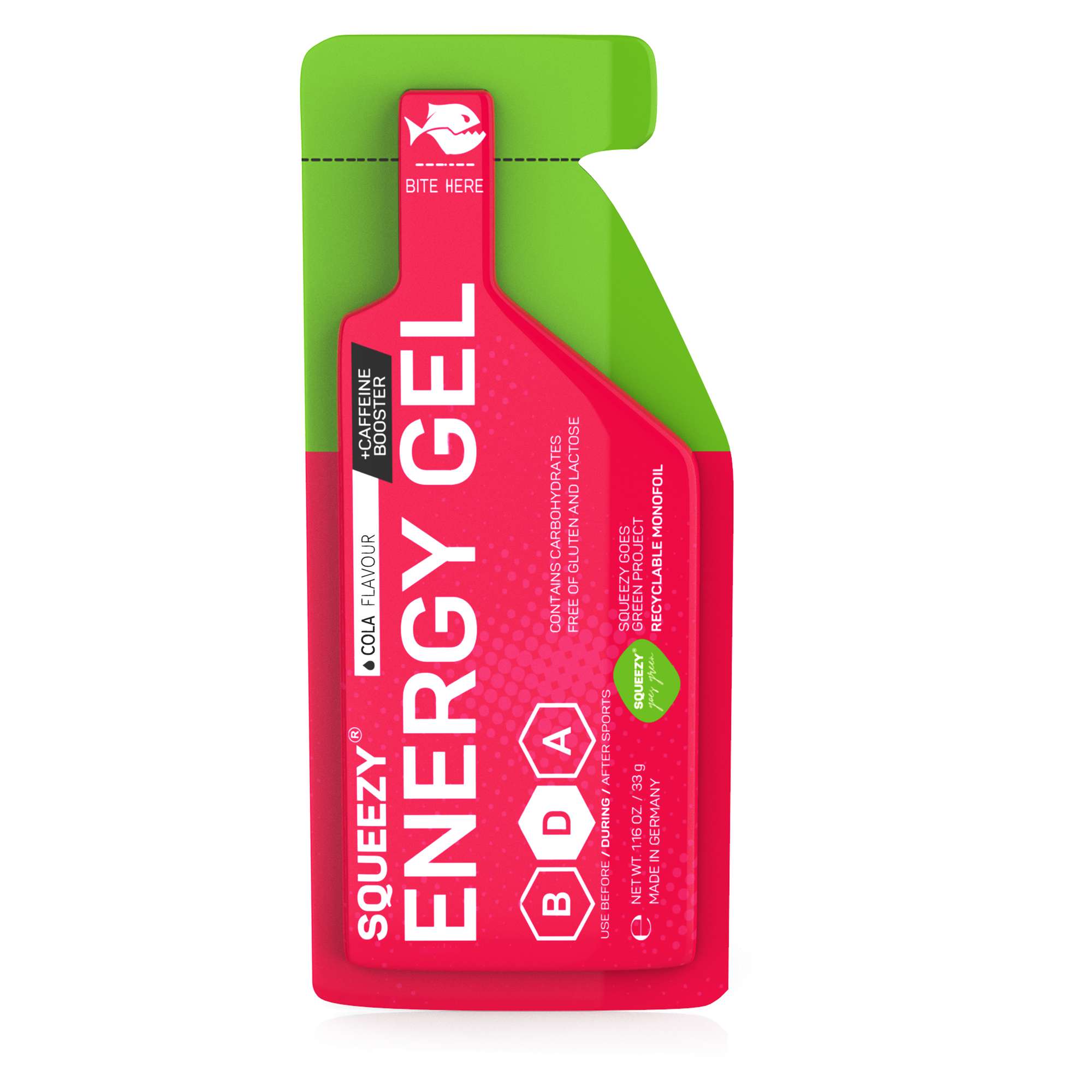 Squeezy Energy Gel | Cola + Koffein | 33g Cola+Koffein, 33G