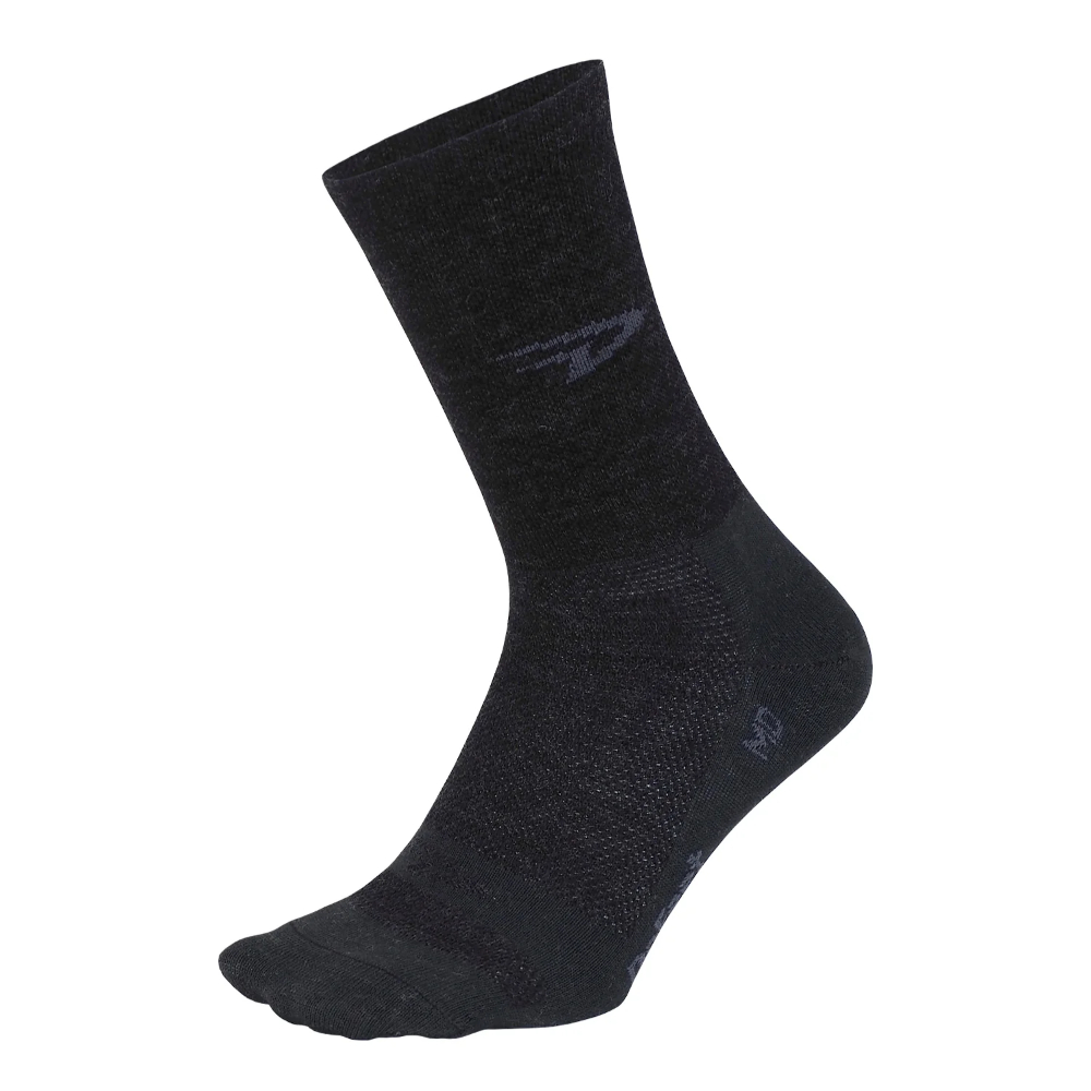 Defeet Wooleator 5" D-Logo Sykkelsokk Charcoal, S