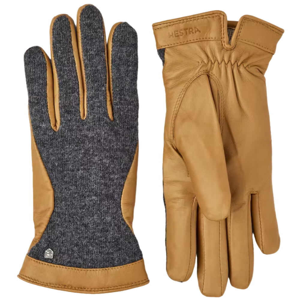 Hestra Saga Skinnhanske Dame Charcoal/Camel, 7