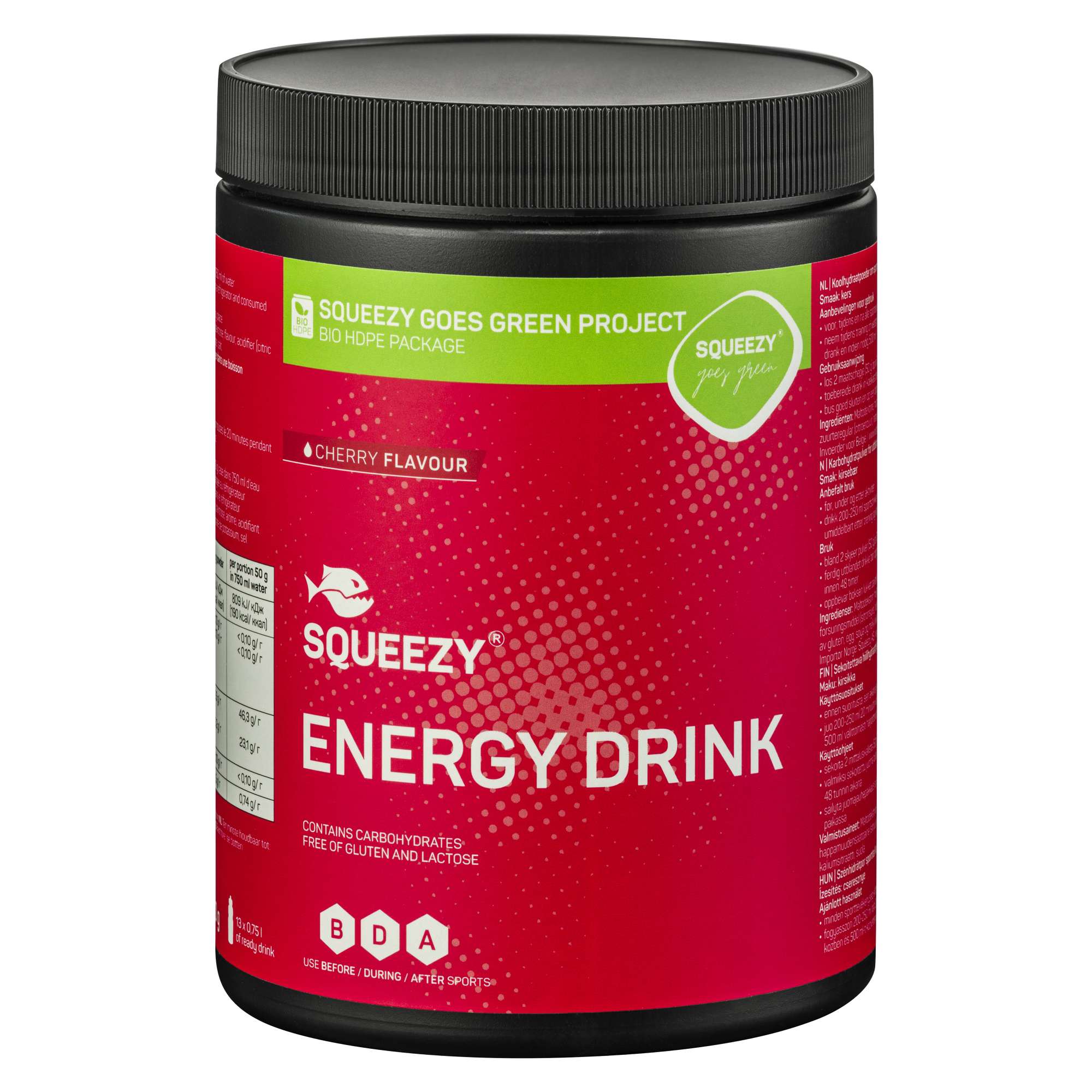 Squeezy Energi Drink | Kirsebær | 650g Kirsebær, 650g
