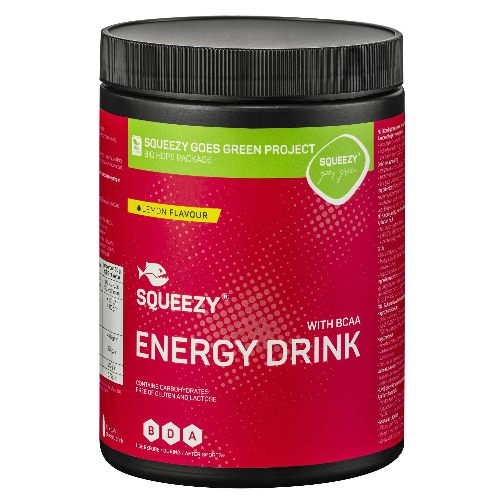 Squeezy Energy Drink | Sitron m/BCAA | 650g Sitron M/Bcaa, 650g