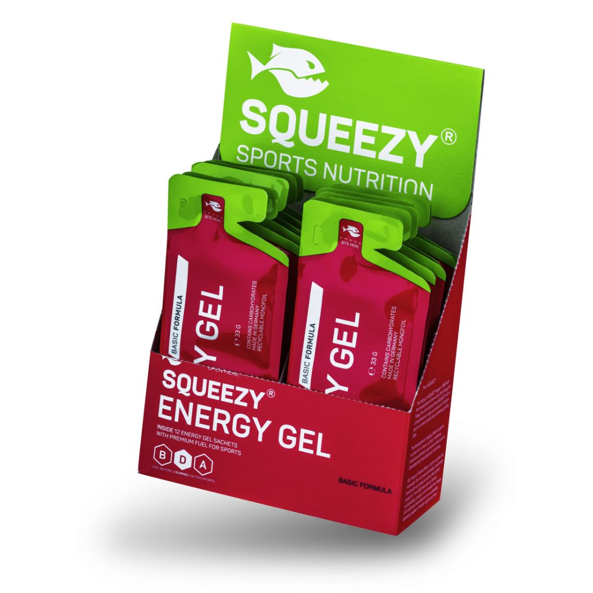Squeezy Energy Gel | Cola + Koffein | 12x33g Cola+Koffein, 12x33g