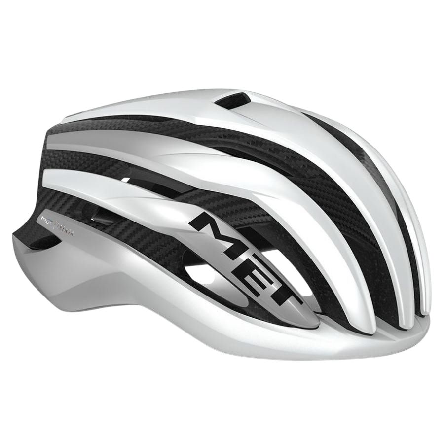 Met Trenta 3K Carbon MIPS Sykkelhjelm | Str. S (52-56cm) White Silver Metallic/Matt, S | 52-56cm