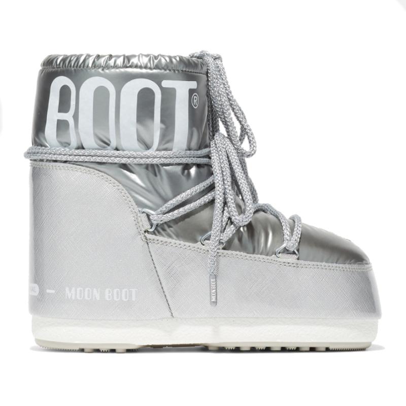 moon boots silver low